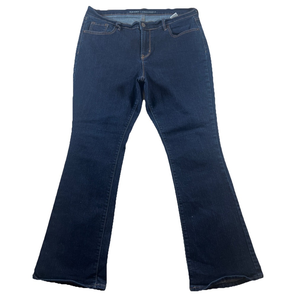 Old Navy Curvy Skinny Jeans Mid-Rise Denim Size 14 short Stretchy Dark Wash‎